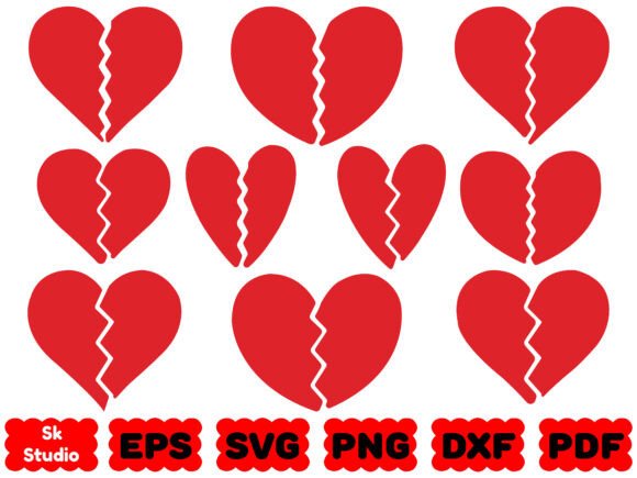 Broken Heart SVG, Split Heart SVG, Heart