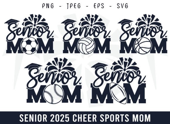 Proud Senior Cheer Sports Mom Design SVG