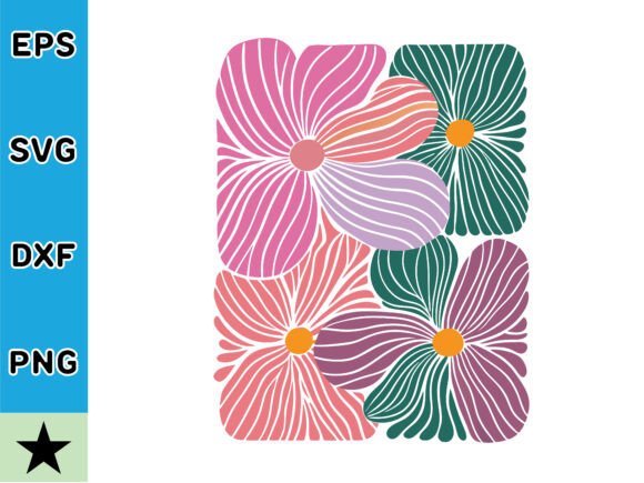Retro Boho Floral SVG Vector