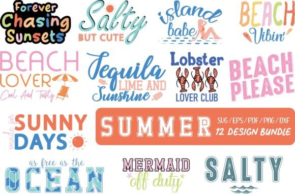 Retro Summer SVG PNG Bundle