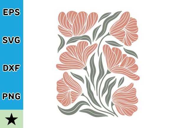 Trendy Retro Flower SVG Vector