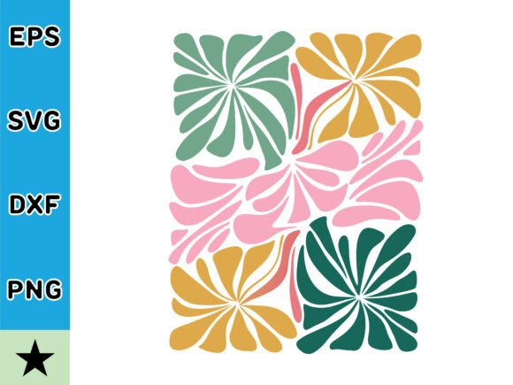 Vibrant Retro Boho Flowers SVG Vector